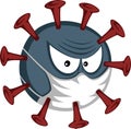 COVID times - funny COVID-19 virus illustration with mask