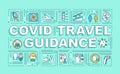 Covid travel guidance word concepts banner