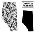 Covid-2019 Treatment Mosaic Map of Alberta Province Royalty Free Stock Photo