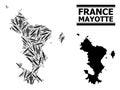 Inoculation Mosaic Map of Mayotte Islands Royalty Free Stock Photo