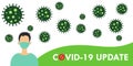Covid-19 update vector banner. Vector illustration