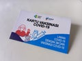 The COVID-19 vaccination card given by the Indonesian government to the vaccine recipient community.