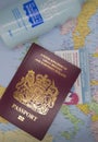 Covid 19 Vaccination card and Passport Royalty Free Stock Photo