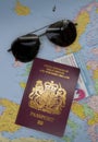 Covid 19 Vaccination card and UK Passport Royalty Free Stock Photo