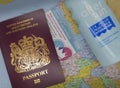 Covid 19 Vaccination card and UK Passport Royalty Free Stock Photo