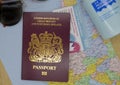 Covid 19 Vaccination card and UK Passport Royalty Free Stock Photo