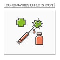 Covid vaccination color icon