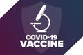 COVID 19 vaccination concept. Template for background, banner, card, poster with text inscription. Vector EPS10