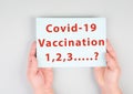 Covid-19 Vaccination, how many, vaccine breakthrough, holding message in the hand