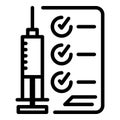 Covid vaccination icon, outline style
