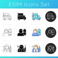 Covid vaccination icons set