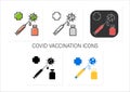 Covid vaccination icons set