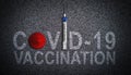 COVID-19 Vaccination Illustrated by Virus and Syringe Needle