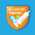 Covid-19 vaccinate pin flat design