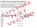 COVID-19 Vaccination Record Card vector with customizable text. Vaccination Record Cards will be offered with each shot