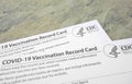 COVID-19 Vaccination Record Cards, issued by the United States CDC to indicate an individial has been vaccinated