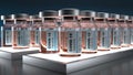 covid 19 vaccine bottles on abstract background