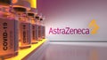 Astrazeneca covid 19 vaccine bottles on abstract background 2