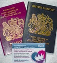 COVID-19 Vaccine card and British Passport Royalty Free Stock Photo