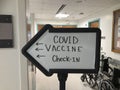 COVID-19 Vaccine check in at a hospital. As companies roll out more vaccine doses, more will be available for the general public Royalty Free Stock Photo