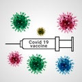 Covid 19 vaccine icon, coronavirus vaccine image