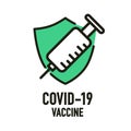 Covid-19 Vaccine icon design concept. Novel Coronavirus 2019-nCoV.