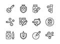 Covid-19 vaccine icon set outline style. Sign and symbol for websit, print, sticker, banner, poster