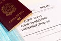 Covid-19 vaccine passport concept. travel and tourism during covid19 pandemic with restrictions and lockdown to stop spread the