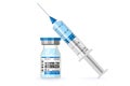Covid-19 Vaccine and Syringe Injection Royalty Free Stock Photo