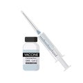 Covid-19 Vaccine vial and syringe. Ampoule for injection to fight against Coronavirus