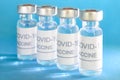 Covid-19 vaccine vials. Coronavirus pandemic infection. Prevention vaccination Royalty Free Stock Photo