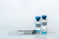 COVID-19 vaccine Vials with syringes