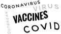 Covid Vaccines Coronavirus Pandemic Outbreak Text Header Royalty Free Stock Photo