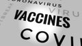 Covid Vaccines Coronavirus Pandemic Outbreak Text Header Royalty Free Stock Photo