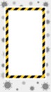 Covid vertical frame, warning banner with stripes Royalty Free Stock Photo