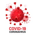 Covid-19 virus cells isolated. Coronavirus danger epidemic