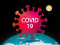 Covid19 Virus coming to attack our world, vector