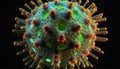 Covid-19 virus, 3d render, computer generated images