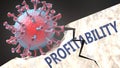 Covid virus destroying profitability - big corona virus breaking a solid, sturdy and established profitability structure, to