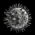 COVID19 virus . Electron microscopic view . Created by generative AI