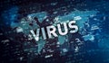 Covid-19 virus global pandemic alert vortex background