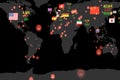 Covid 19 virus has spread all the world, prevent and number of infected dead recover world map background