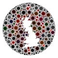 Covid Virus Hole Round Great Britain Map Mosaic Royalty Free Stock Photo