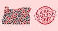 Covid Virus Inoculation Mosaic Oregon State Map and Watermark Vaccine Seal Royalty Free Stock Photo