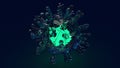 Covid 19 virus microorganism 3d rendering for medical content