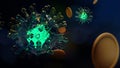 Covid 19 virus microorganism 3d rendering for medical content