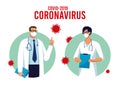 CoVID-19 Virus outbreak spread. Novel coronavirus 2019-nCoV vector illustration. Quarantine, protect yourself, the Royalty Free Stock Photo