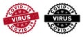 Scratched Covid-19 Virus Rounded Red Seal