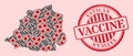 Covid Virus Vaccination Mosaic Vatican Map and Rubber Vaccination Stamp