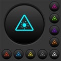 Covid warning dark push buttons with color icons